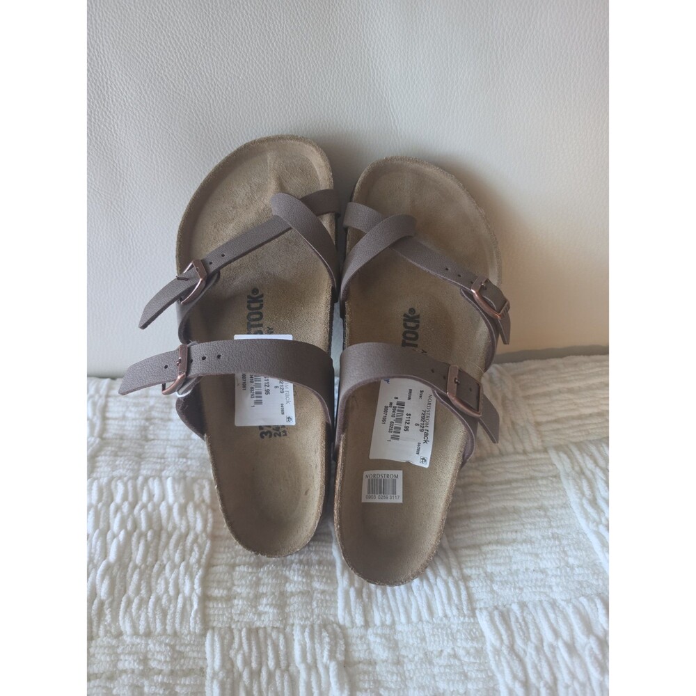 NWT Birkenstock Mayari Birko- Flor Sandals Mocha Sz 6